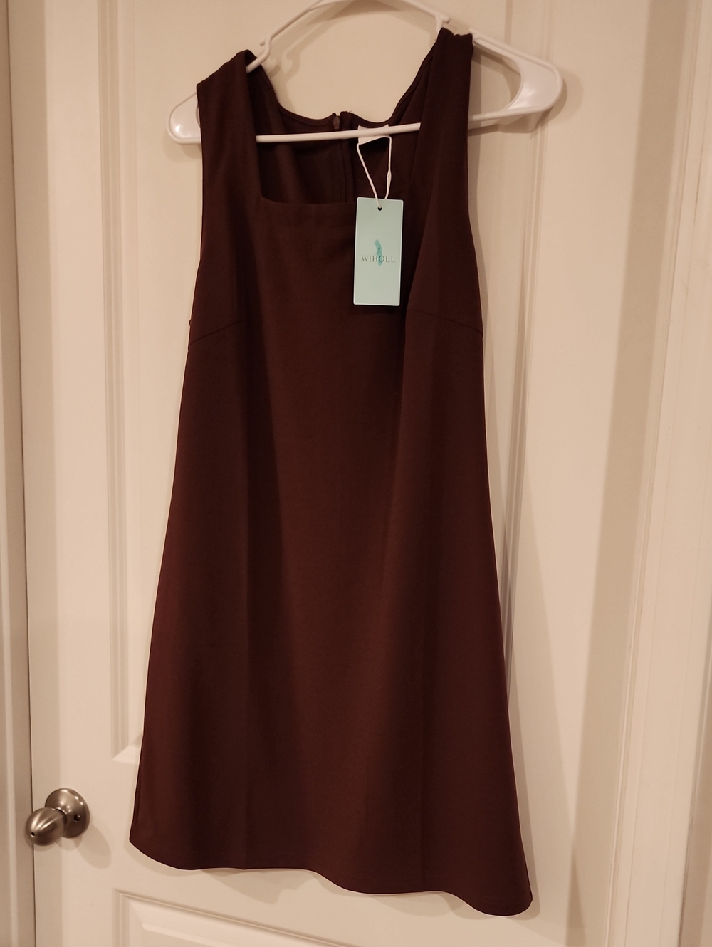 Brown Sleeveless A-Line Dress